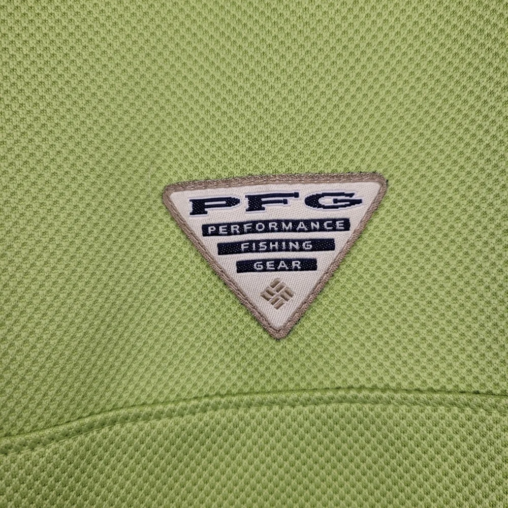 Columbia PFG Vented Green Golf Fishing Sport Dad Father Vacation Polo - Picture 9 of 9